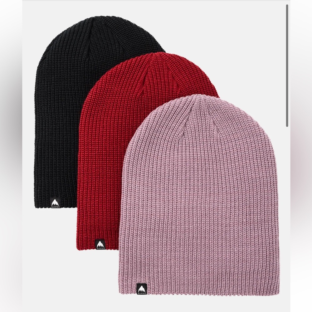 Burton 3 beanies true black, sun dried tomato, elderberry NWT winter hats